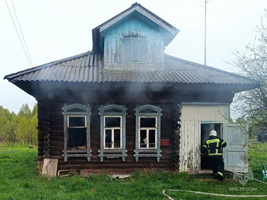 Спасатели нашли труп пенсионерки на пожаре в Пестяковском районе